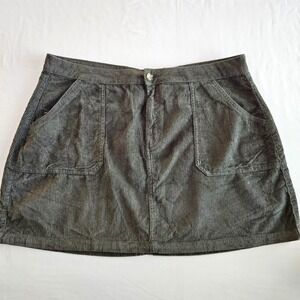 American‎ Eagle Olive Green Corduroy Mini Skirt Front Pockets Size 38